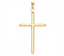 14k Yellow Gold Tube Cross Pendant Religious Charm Cruz Medalla Oro Real