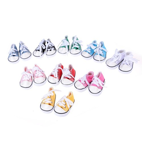 1Pair Doll Canvas Shoes Fits 18 Inch American Girl Other 18 Inch Doll DT