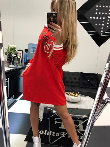 Paparazzi Damenpullover Longshirt Tunika Bluse Kleid Longpulli 38-42 #P50