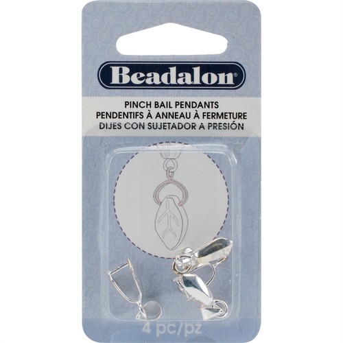 Pendant Pinch Bails 22mm 4//pkg-silver-plated