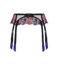 Agent Provocateur Zuri Lace Suspender Belt Blue Black Pink Size AP 5