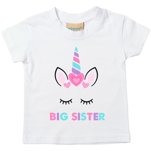 Printed Pregnancy Reveal Party Gift Top Big Sister Unicorn Toddler T-Shirt