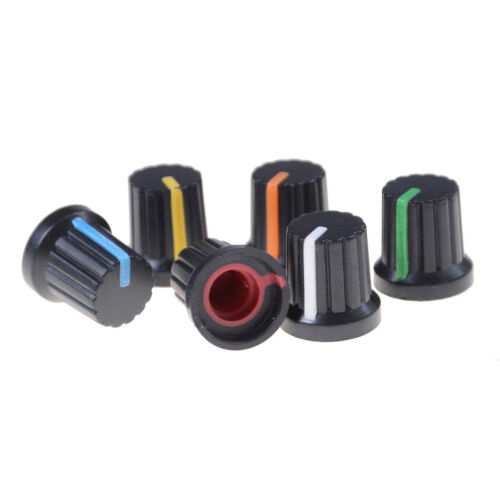 10x Potentiometer Switch Knob Cap Hole Dia 6mm Volume Control Rotary Knob Cap FO