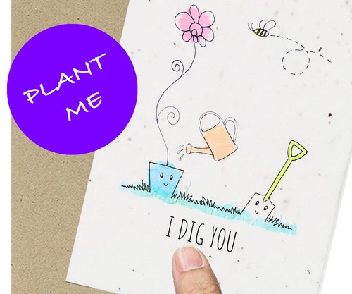 Gardening Sustainable Recycled Eco friendly Anniversary Card Plantable Seeded