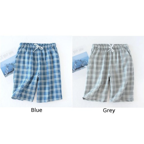 Softy Hose Shorts Herren Kariert Locker Gummibund Kariert Heim Schlafanzüge