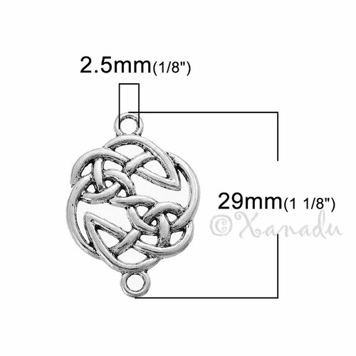 20 Or 50PCs Celtic Knots Antiqued Silver Plated Connector Charms C0719-10