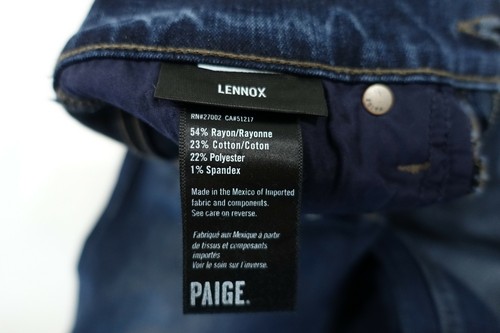 Paige Transcend USA M653521 se desvaneció azul oscuro 33 Lennox Ajustado Elastizado Vaqueros Nuevo Con Etiquetas
