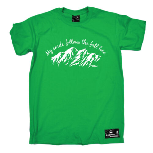 My Smile Follows The Fall Line T-SHIRT ski snowboard skiing Birthday gift top