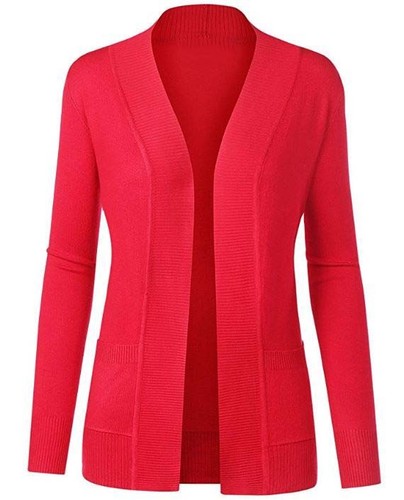 LISA Women Clothing Comfy Open Front Long Sleeve Classic Knit Cardigan SML~3X