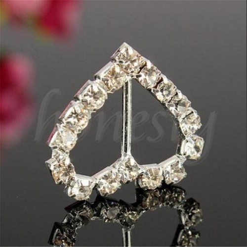 2 ~ 50X Corazón Rhinestone Hebilla De Cinta Diamonte Hebillas Deslizante Boda Papelería