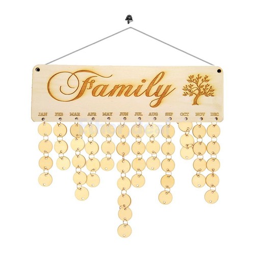 Familie Tree Geburtstag Kalender Holz Kalender Datum Holz Farbe 50 Tag