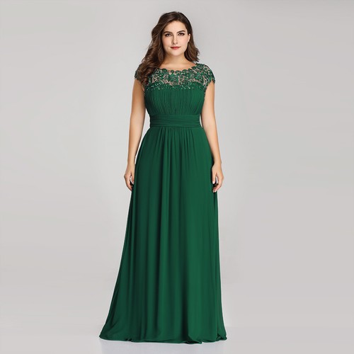Ever-Pretty US Plus Size Lace Party Dresses Bead Chiffon Bridesmaid Dress 09993