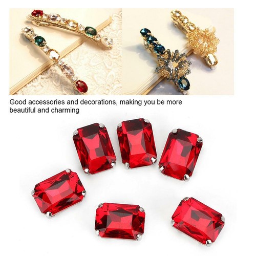 Rectángulo Coser Pedrería Coser Strass Cristal Cuentas De Vidrio Para Ropa