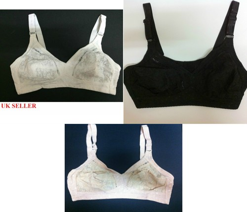 Soutien-gorge dentelle fleurie contrôle ferme sans armature non rembourré soutien-gorge doux en coton neuf grande taille