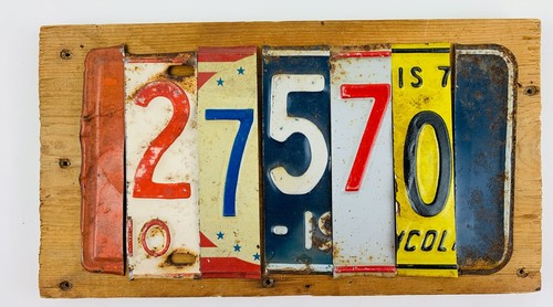 Vintage License Plate Letters and Numbers for Rustic Signs Arts Crafts Man Cave