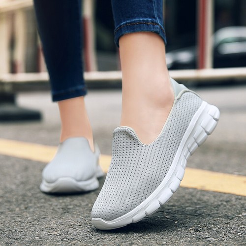 Para Mujer Transpirable Slip-On Mocasines Barco Zapatos sin Taco Atlético caminar zapatillas caliente