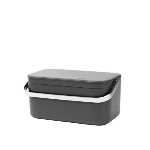 New BRABANTIA Food Waste Caddy Kitchen Compost Bucket Rubbish Bin Dark Grey Mint 