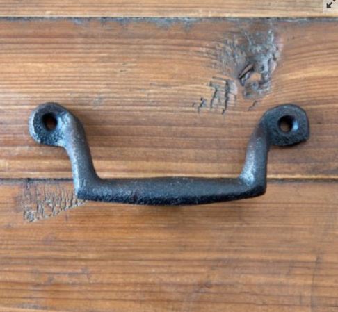 Cast Iron Dresser Drawer Bin Pull Old Style Country Rough Casting Reproduction