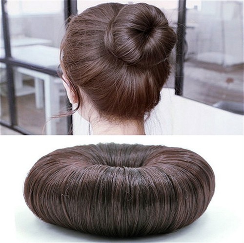 4 Couleurs Femme Fibre Synthétique Cheveux Chignon Donut Anneau Blonde Extension De Cheveux Perruque NEUF