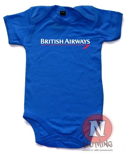 British Airways Babygrow Bébé Costume Grand Cadeau Mignon Gilet Airline AVION SPOTTERS