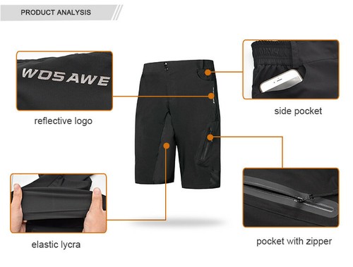 MTB Bike Short Pants Baggy Cycling Shorts Loos-fit Quick dry Bicycle Sports Mens