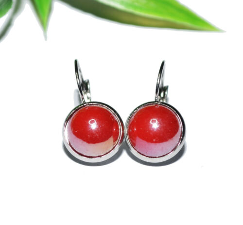 Ø 12mm cabochon aretes brisur plata selección Cerámica de acero inoxidable ohrhänger