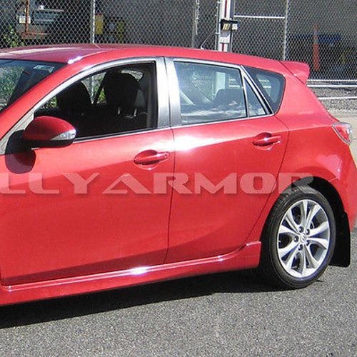 Rally Armor 04-09 Mazdaspeed 3 /& Mazda 3 UR Black Mud Flaps Kit w// WHITE Logo