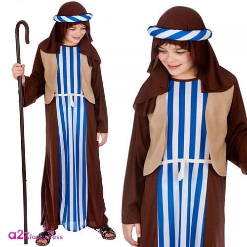 Shepherd Joseph Innkeeper Costumes Boys Girls Nativity Christmas Fancy Dress