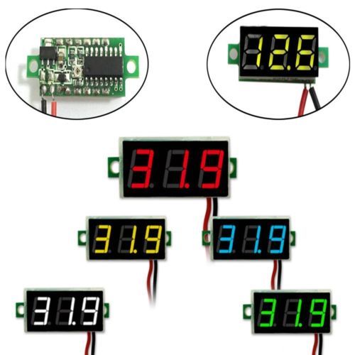 HOT Mini DC 2.5-30V Voltmeter LED Panel 3-Digital Display Voltage Meter 2 wires