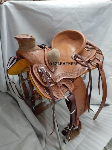 available in 4 size. Designer Natural Wade Western Leather Ranch Roping saddle