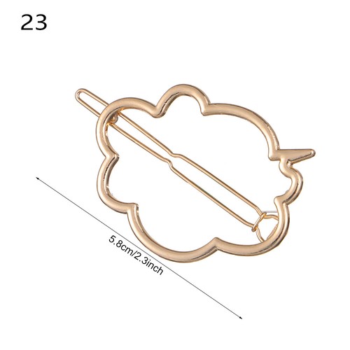 Ladies Girls Triangle Metal Hair Clip Moon Circle Hairgrip Hair Accessories