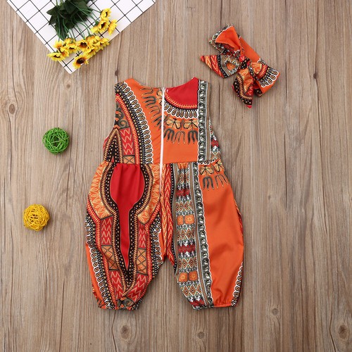 UK Sell Infant Baby Girls Kids African Jumpsuit Clothes Toddler Playsuit Outfit