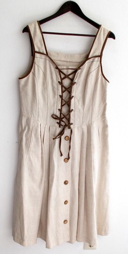 Damen Trachten Kleid ärmellos natur Gr 44