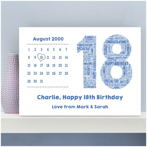 Personnalisé 18th Anniversaire Cadeaux pour Hommes lui Fils Neveu 18th Anniversaire Garçons Hommes