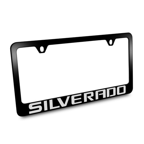 Chevrolet Silverado Black Metal License Plate Frame