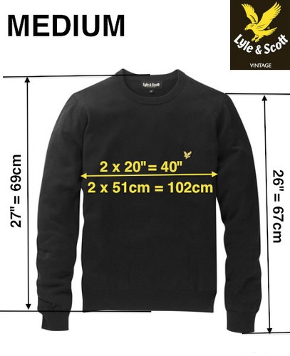XXL XL Lyle and Scott 100/% cotton CREW neck BLACK jumper S M RRP £85 L