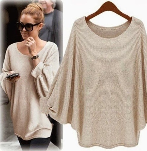 Neu Oversize Strickpullover Fledermausärmel Cardigan Lässig Einheitsgröße