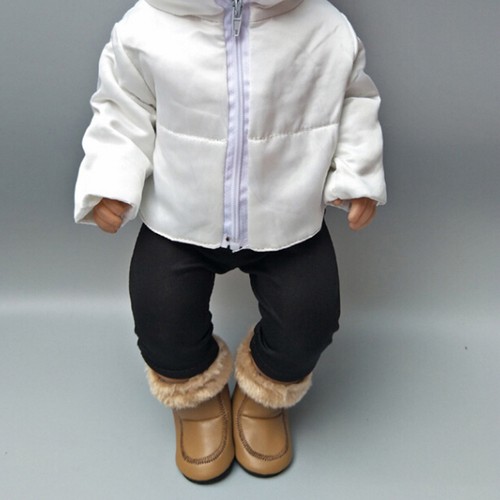 1 Pair doll winter brown boots shoes for 43cm doll and 18 inch dolls gift BWHTC