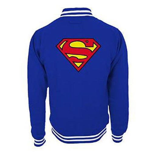 UFFICIALE Superman-Logo-Stile Baseball College Varsity giacca blu