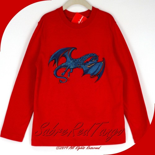 NWT HANNA ANDERSSON SUPERSOFT JERSEY ART TEE SHIRT RED DRAGON 120 6 7