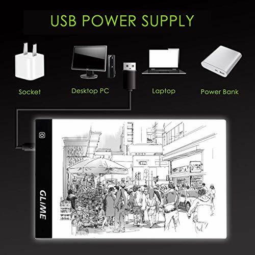GLIME LED A4 Light Box Tracing Tattoo Board Ultra-Thin Display Light Pad