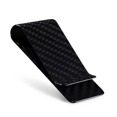 Men Front Pocket Wallet RFID Blocking Carbon Fiber Slim Wallet Bifold Money Clip
