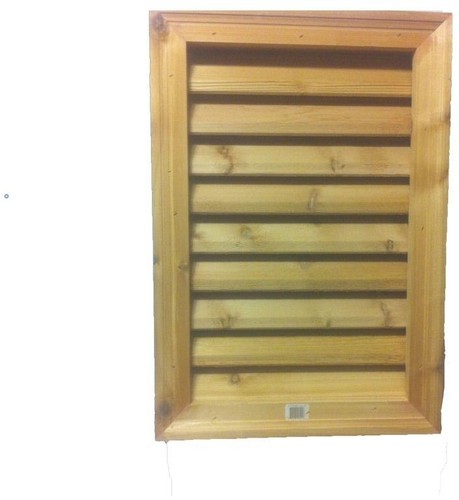 Rectangular Louver Vent 16 in x 24 in Western Red Cedar Wood Ventilation
