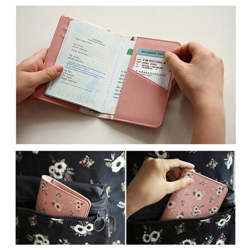 Travel PU Leather Passport Organizer Holder Card Wallet Protector Cover Case QK