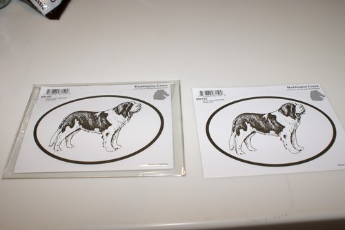 6 SAINT BERNARD DECAL STICKERS 3.5/" x 5.5/" HADDINGTON GREEN IN PLASTIC ENVELOPE