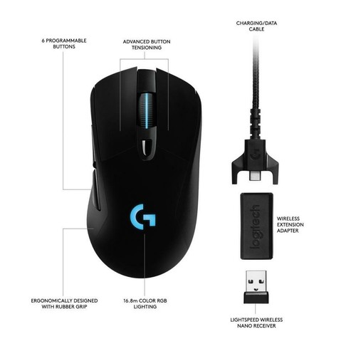 Logitech G703 Black LightSpeed Gaming Mouse No weight
