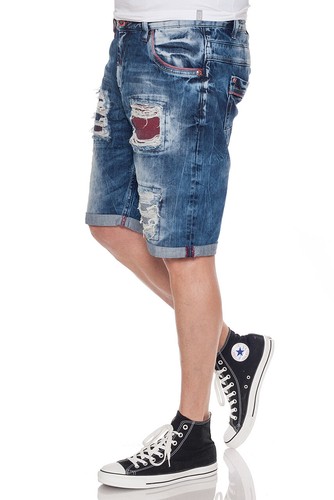 CIPO /& BAXX Herren Denim Shorts CK186 Jeansshorts im Destroyed Look
