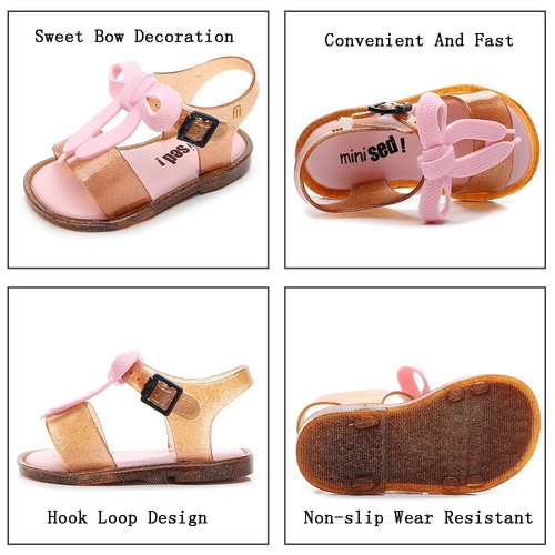 Summer Beach Toddler Lace-Ups Bowknot Girls Sandals Kids Jelly Princess Shoes