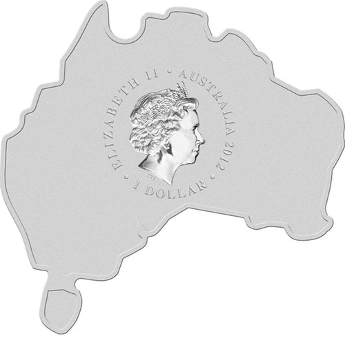 Emu 1oz Proof Silver Coin Australia 2012 Australian Map Shaped Coin Series