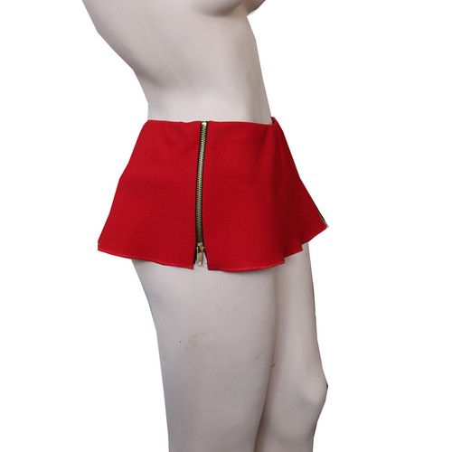 Femme Filles Rouge 8 in environ 20.32 cm A-ligne extra courte Micro Mini Jupe Taille 4 To 20